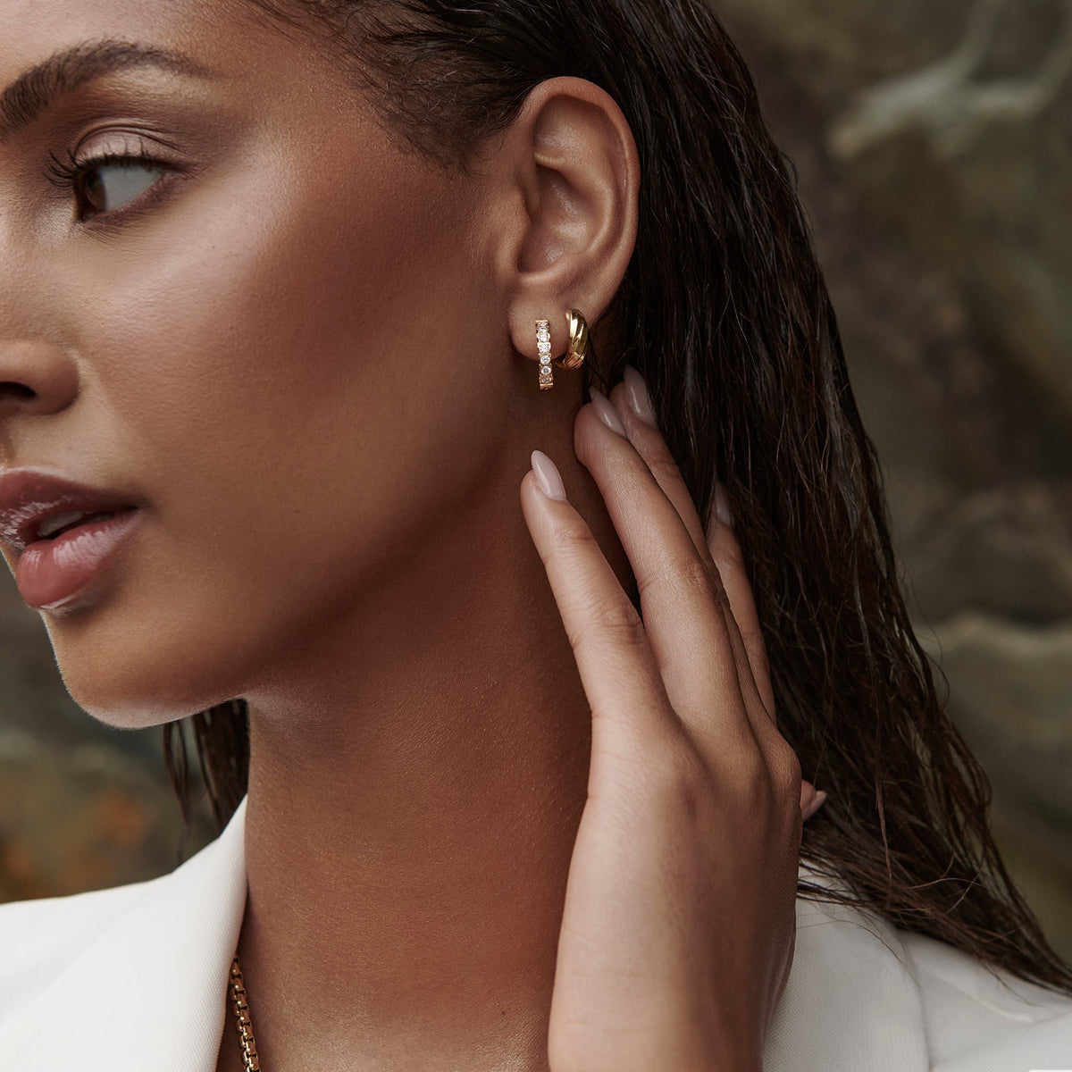 twisted sustainable steel huggie earrings MIAJWL boucles d'oreilles dormeuses torsade acier inoxydable fait pour durer Mia Bijoux